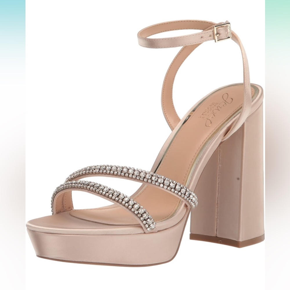Jewel Badgely Mischka Rochel platform block heels size 7